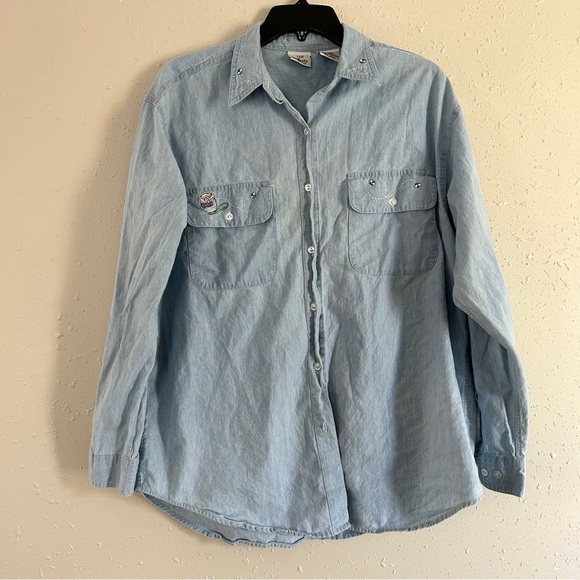 The Disney Store Vintage Denim Button Down Winnie the Pooh Casual 90s XL - Picture 1 of 9